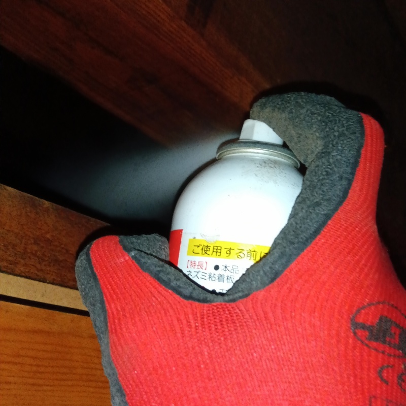 忌避スプレーを散布