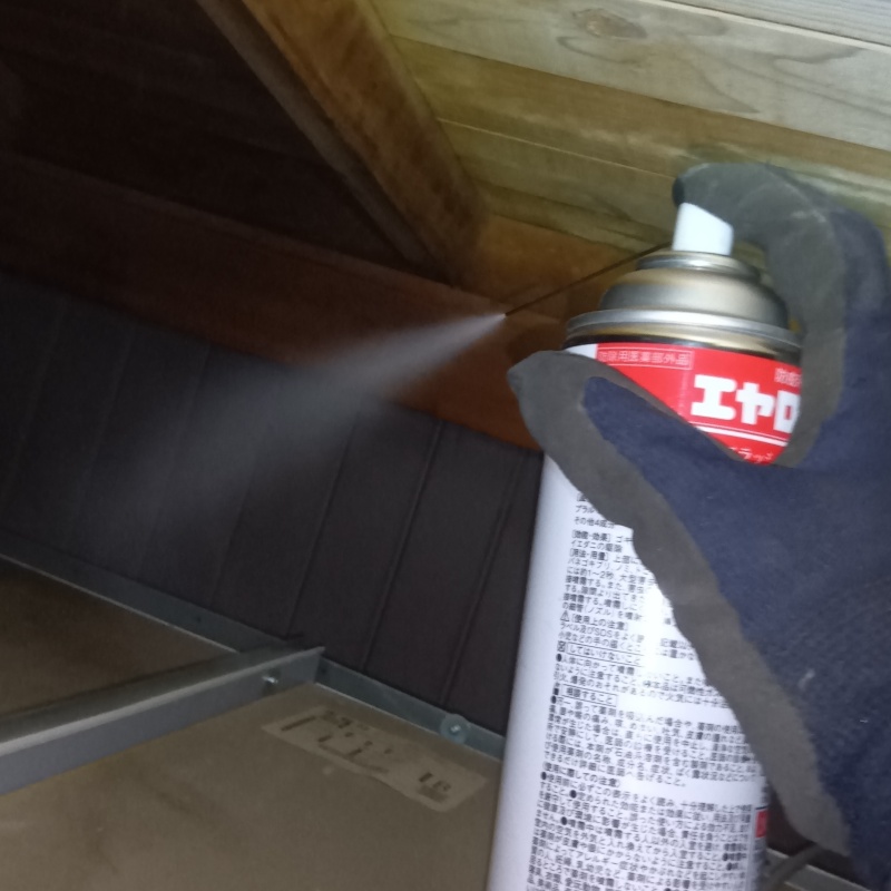 殺虫剤をスプレー