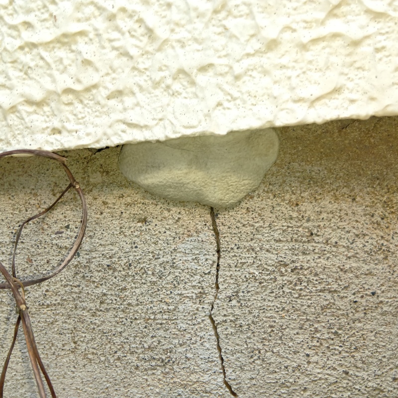 外壁の破損箇所を補修