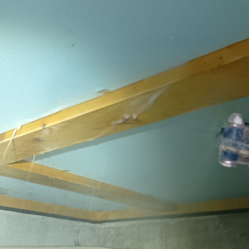 床下上部の木材に防蟻剤を散布