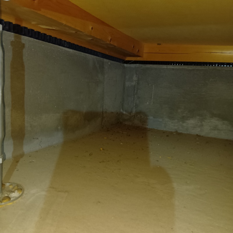 シロアリ駆除剤を散布する前の床下