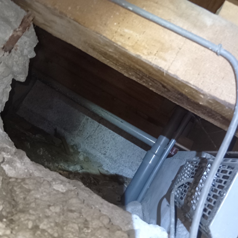 シロアリ駆除剤を散布する前の床下の様子