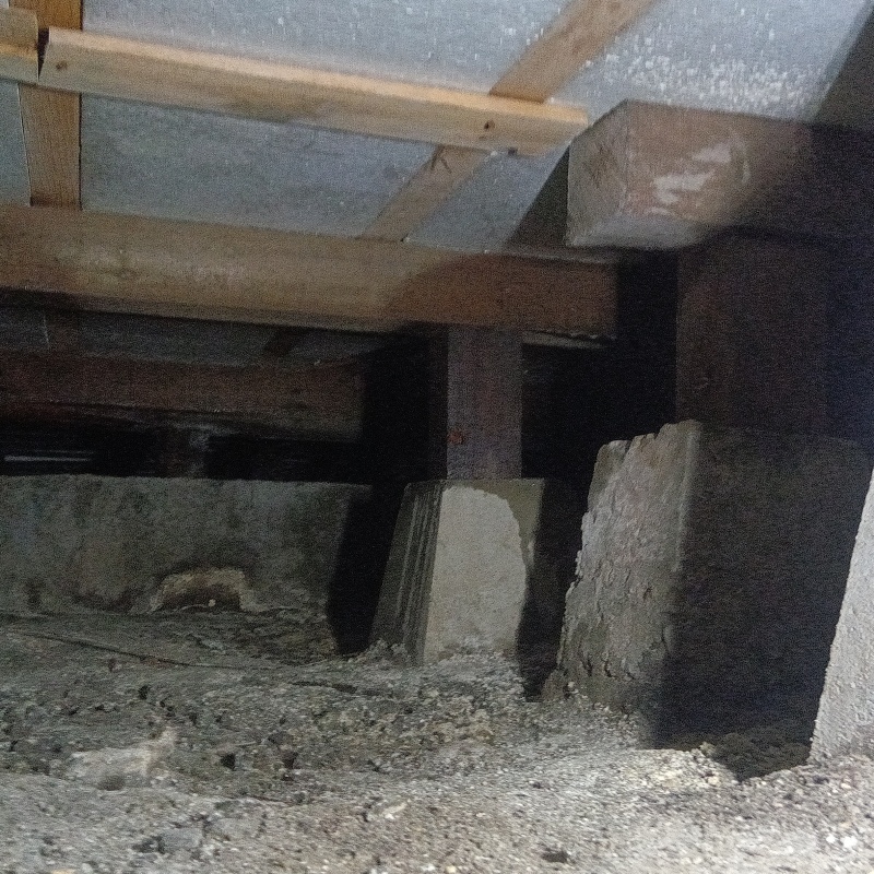 シロアリ駆除剤を散布する前の床下の様子