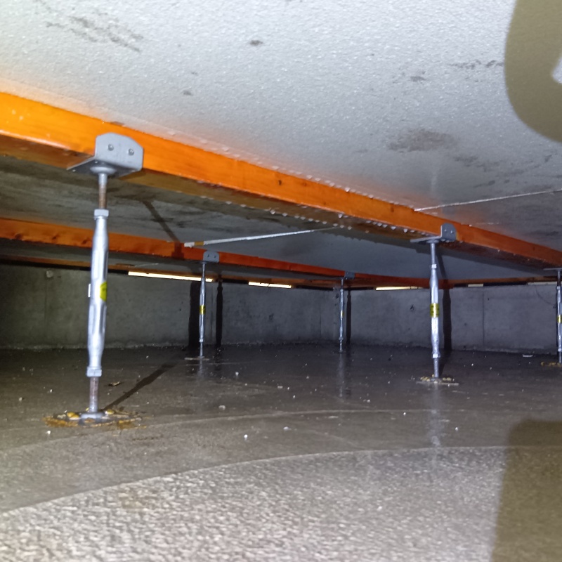 床下の地面に防蟻剤を散布した様子