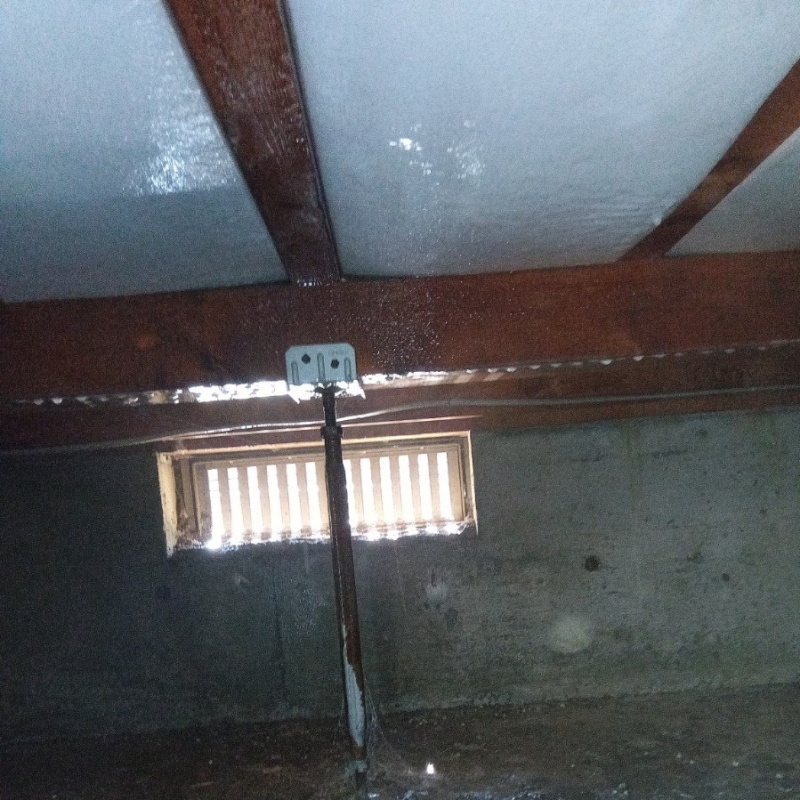 地面・基礎に防蟻剤を散布した様子