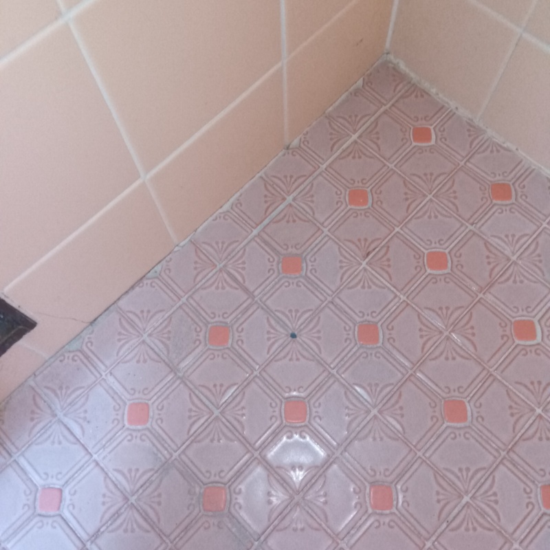 防蟻剤を注入するための穴を開けた様子