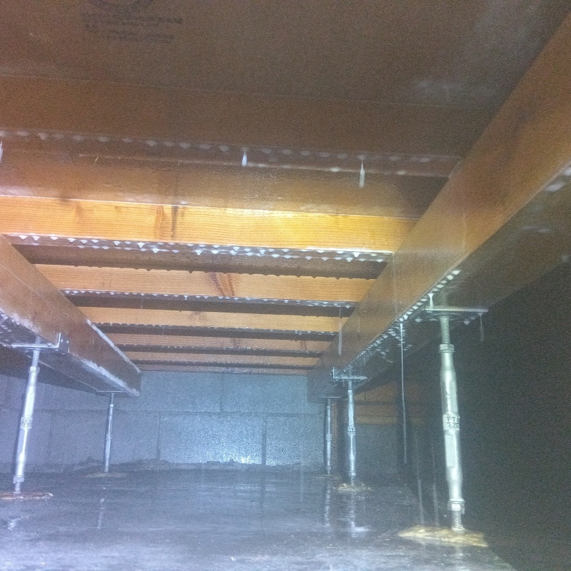 地面・基礎にシロアリ駆除剤を散布した様子