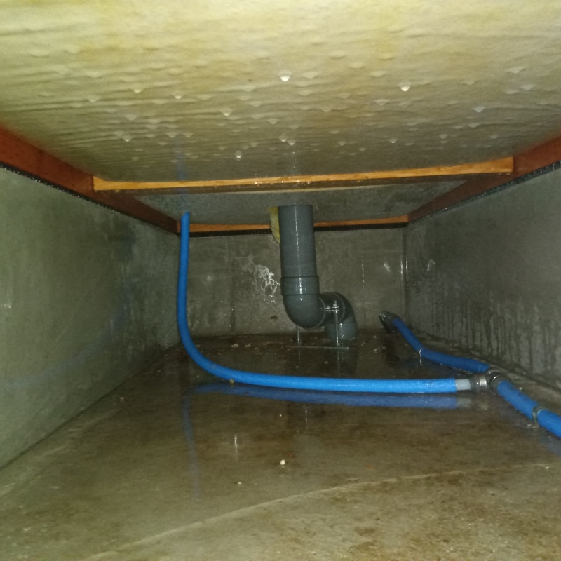 地面・基礎に防蟻剤を散布した様子