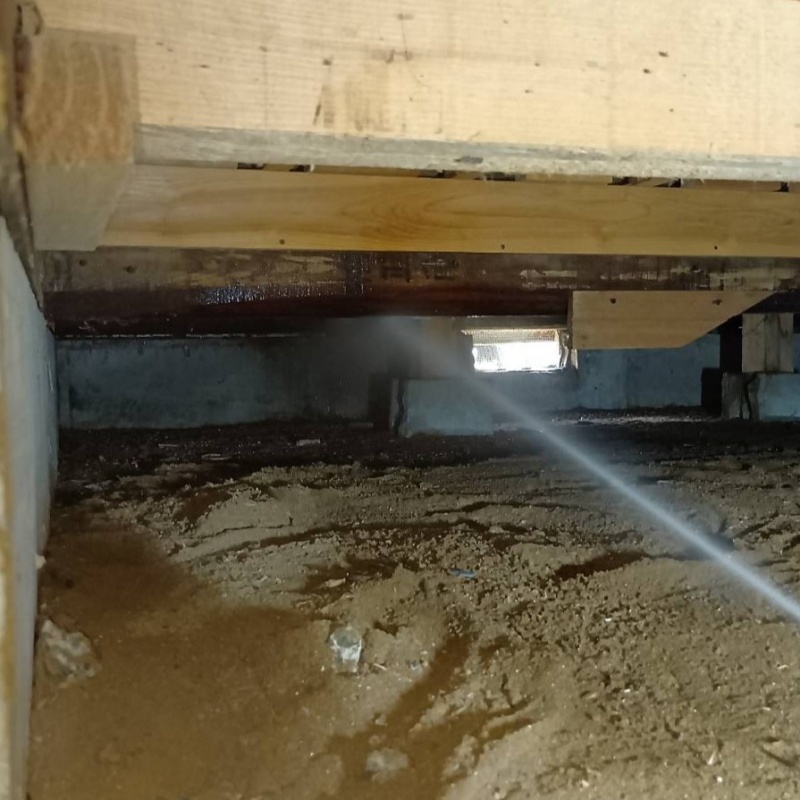 基礎にシロアリ駆除剤を散布