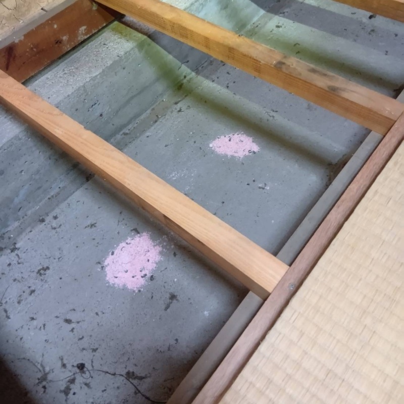 床下に殺鼠剤を設置