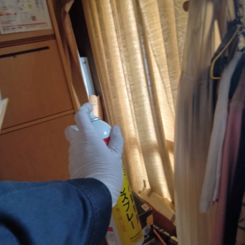 屋根裏に忌避剤を散布
