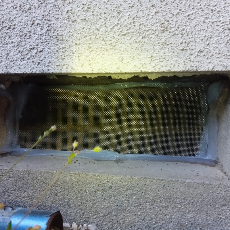床下換気口のすき間を封鎖