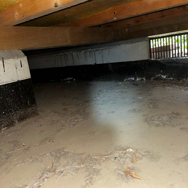 調湿材を敷く前の床下