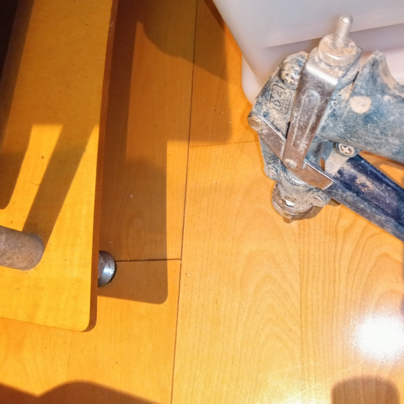 フローリングにシロアリ駆除剤を注入