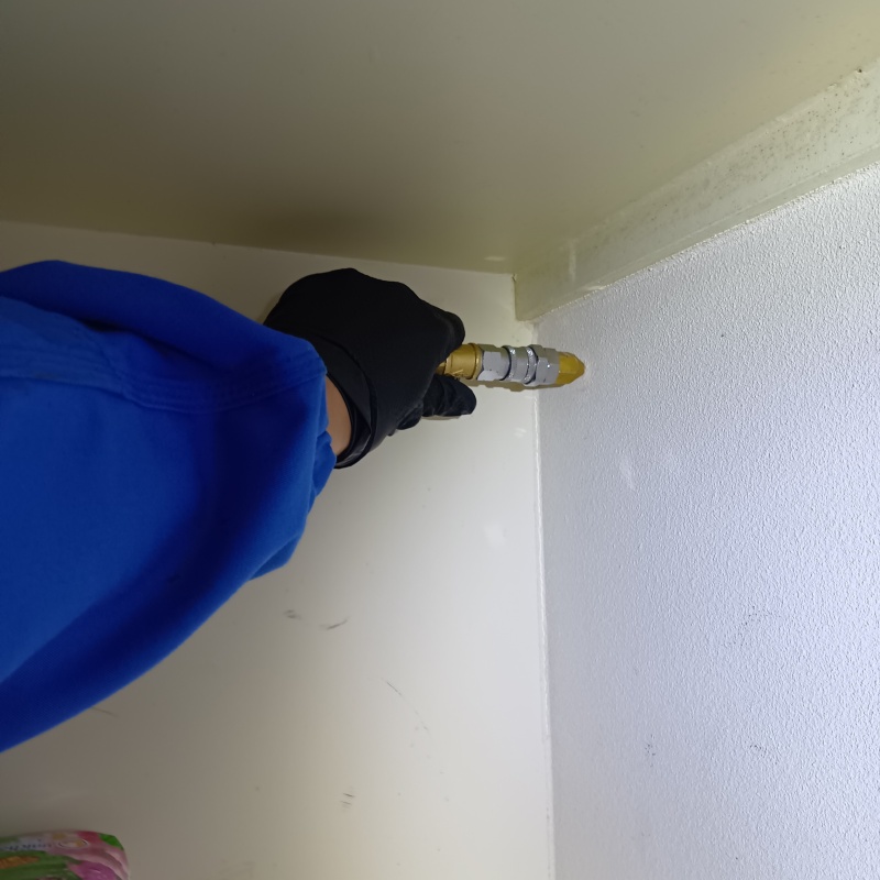 壁内にシロアリ駆除剤を散布