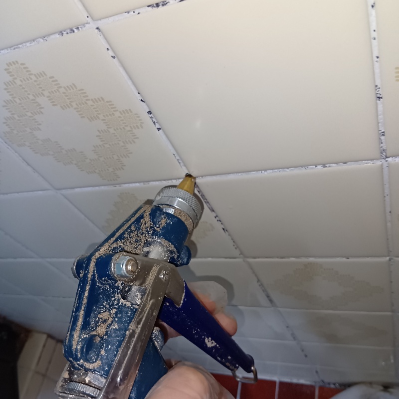 天井にシロアリ駆除剤を注入