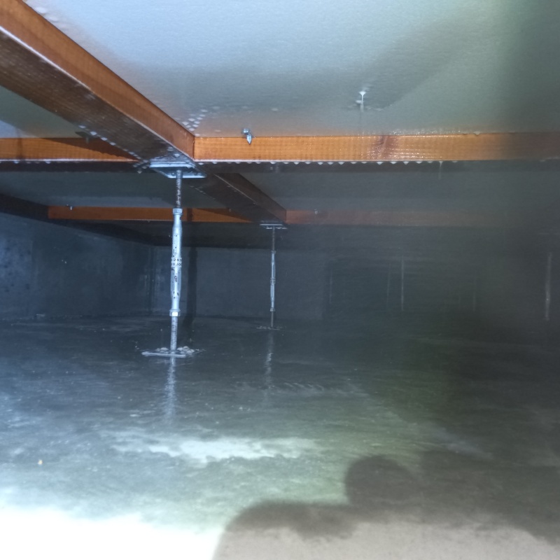 地面・基礎に防蟻剤した様子