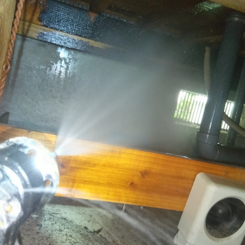 床下の基礎にシロアリ駆除剤を散布