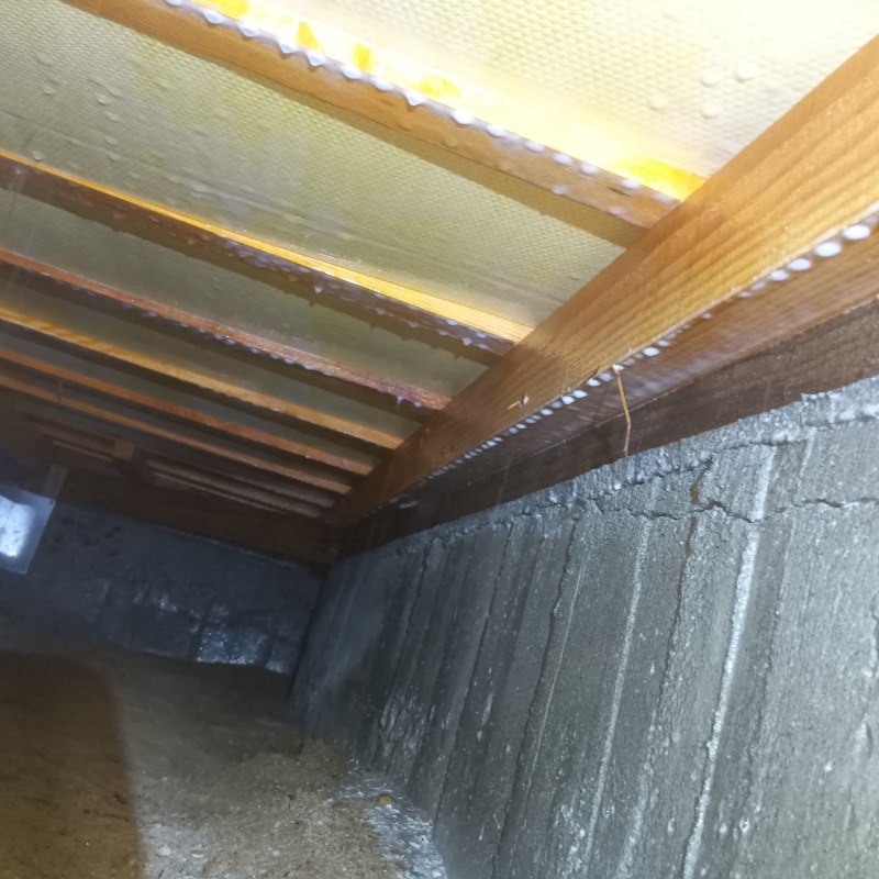 地面・基礎に防蟻剤を散布した様子