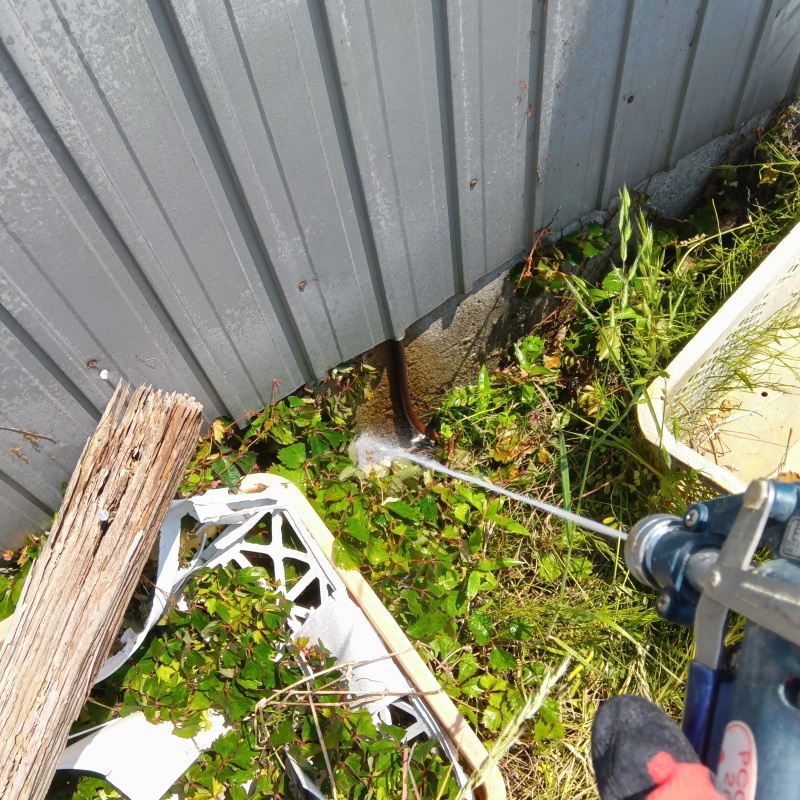 建物外周の土壌にシロアリ駆除剤を散布