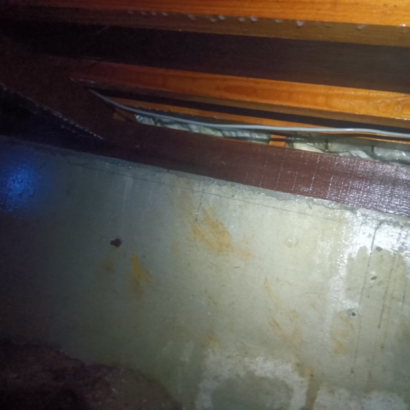 基礎にシロアリ駆除剤を散布した様子