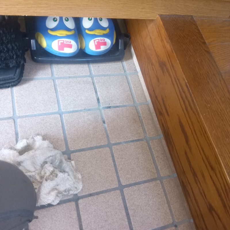 穿孔処理の穴をふさいだ様子