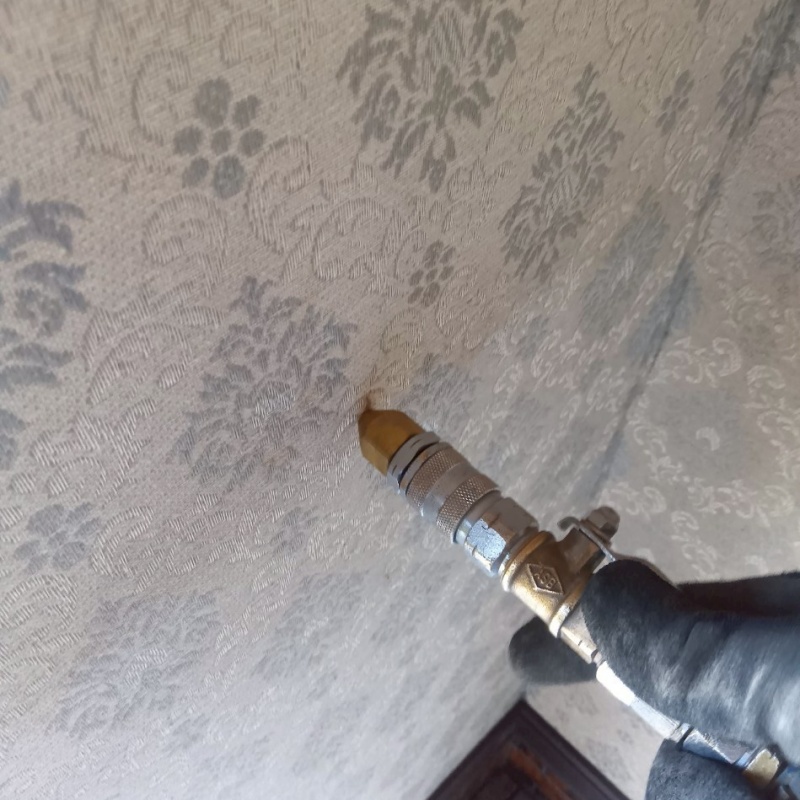 壁にシロアリ駆除剤を注入