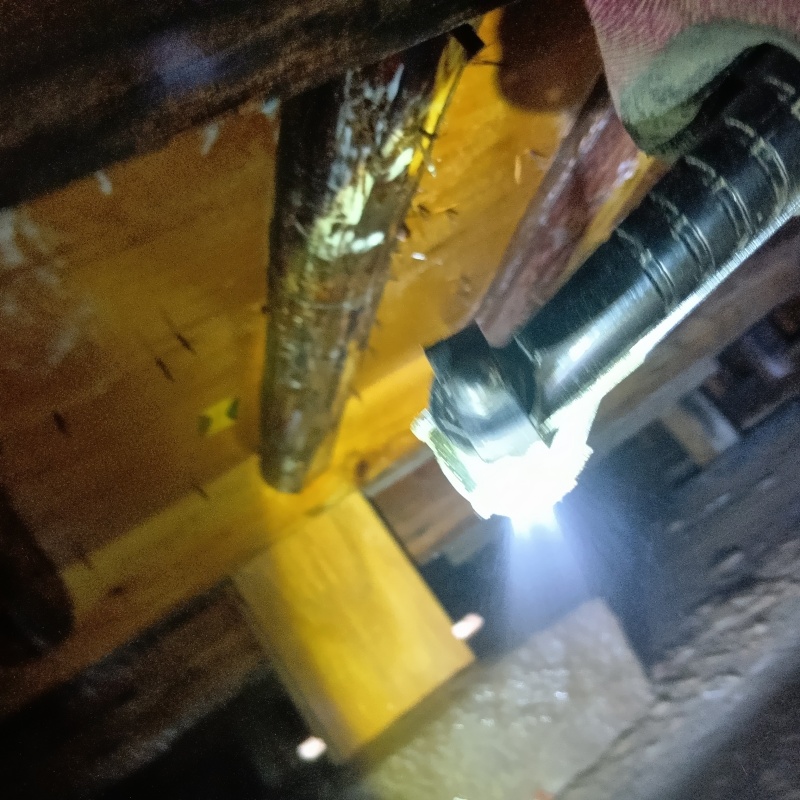 床下の地面にシロアリ駆除剤を散布