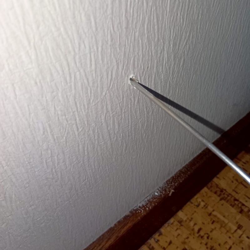 壁にシロアリ駆除剤を注入