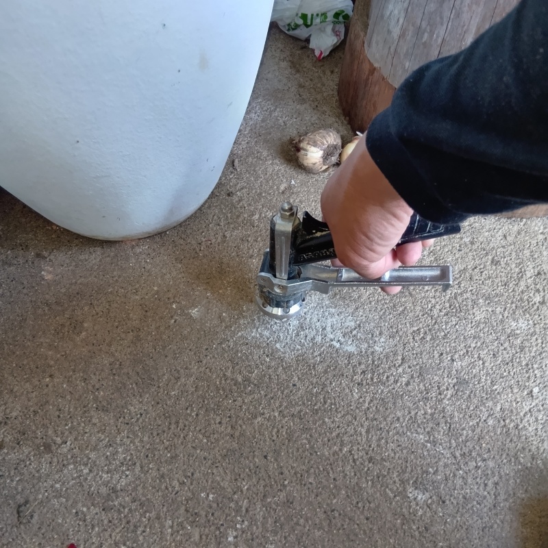 土間にシロアリ駆除剤を注入