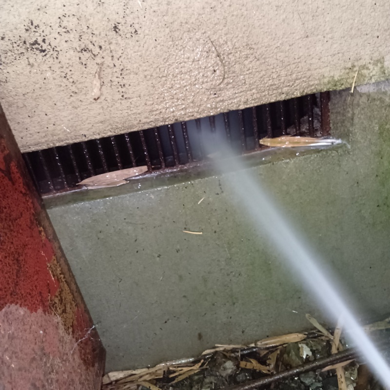 床下換気口からシロアリ駆除剤を散布