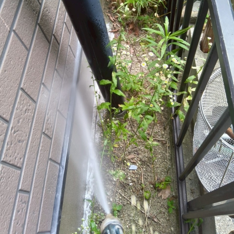 外壁の基礎にシロアリ駆除剤を散布