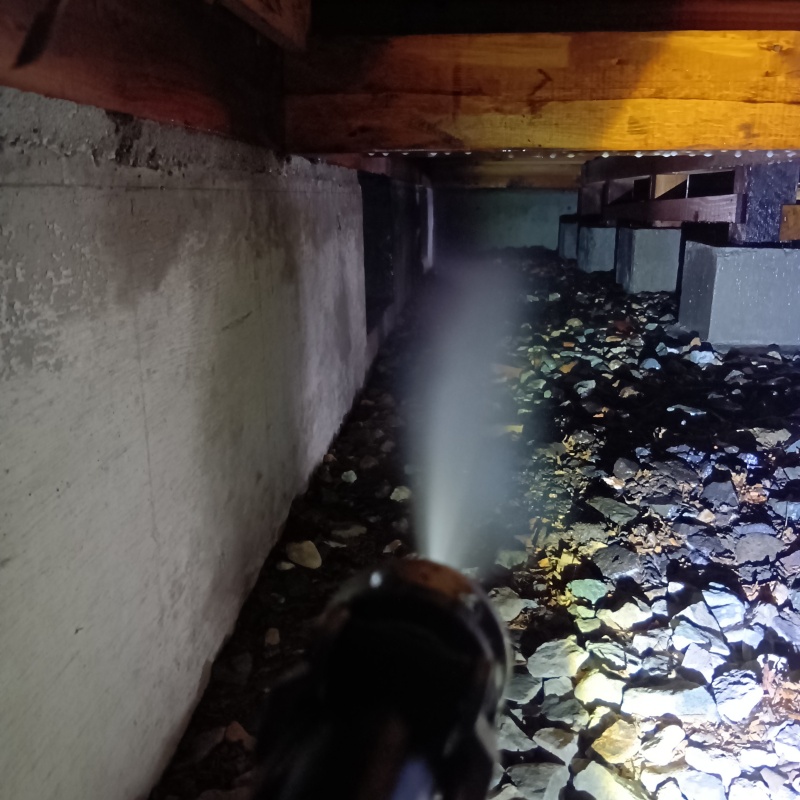 床下の土壌にシロアリ駆除剤を散布