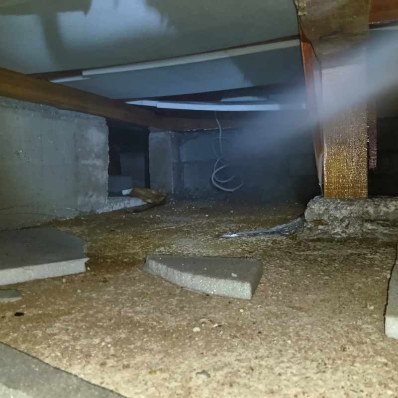 基礎にシロアリ駆除剤を散布