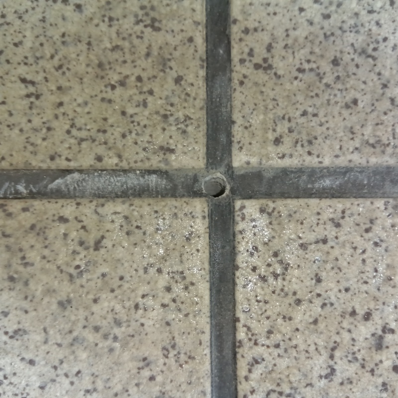 シロアリ駆除剤を注入するために開口