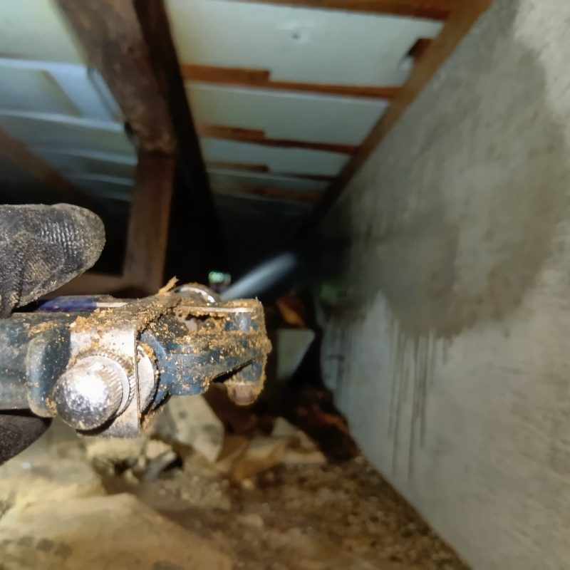 床下の基礎にシロアリ駆除剤を散布