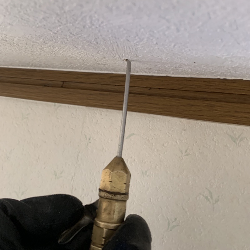 天井にシロアリ駆除剤を注入