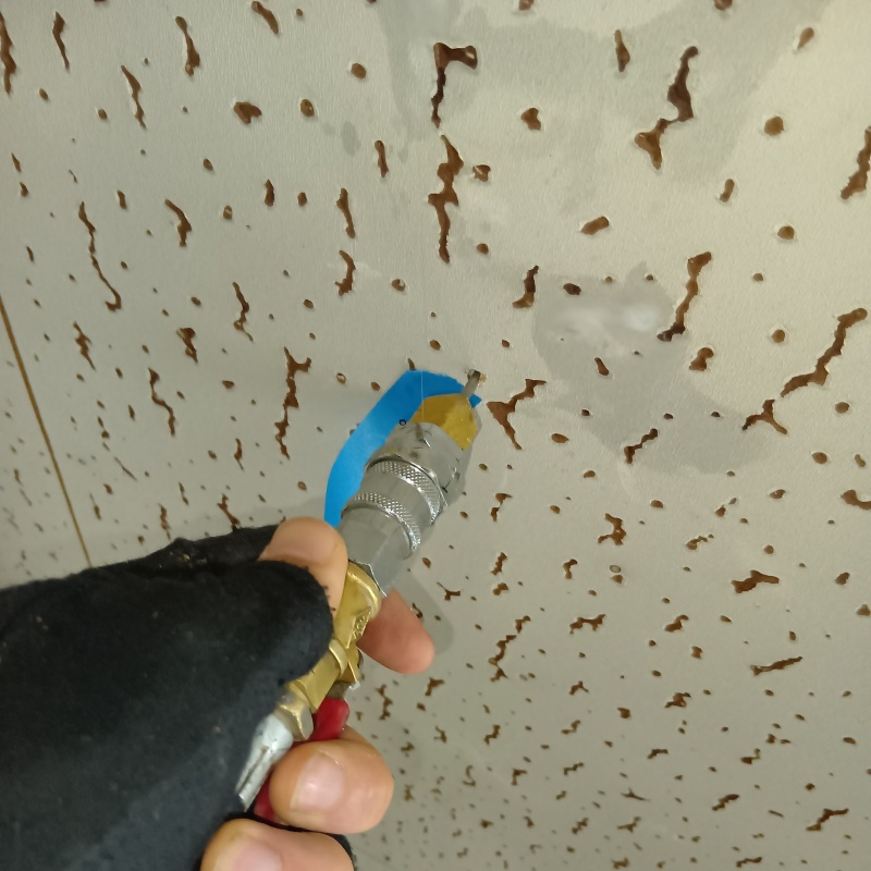 天井にシロアリ駆除剤を注入