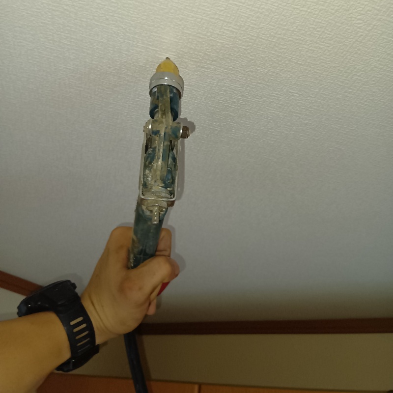 天井にシロアリ駆除剤を注入