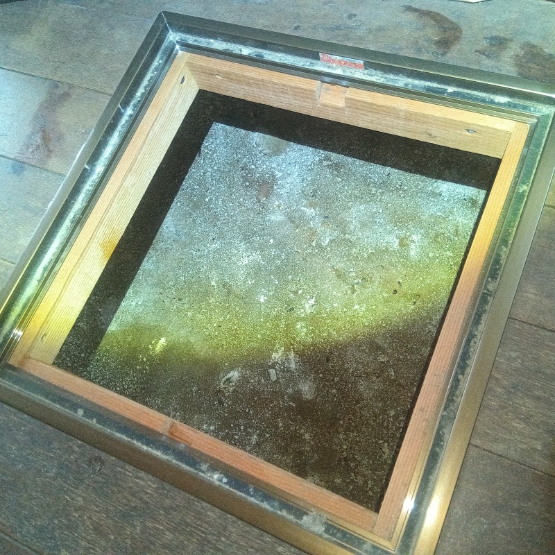 地面にシロアリ駆除剤を散布した様子