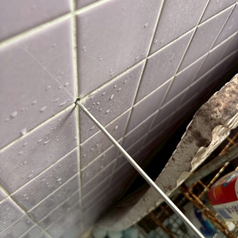 壁にシロアリ駆除剤を注入