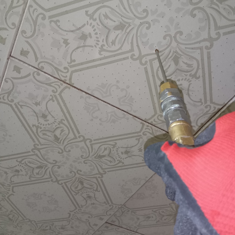 天井にシロアリ駆除剤を注入