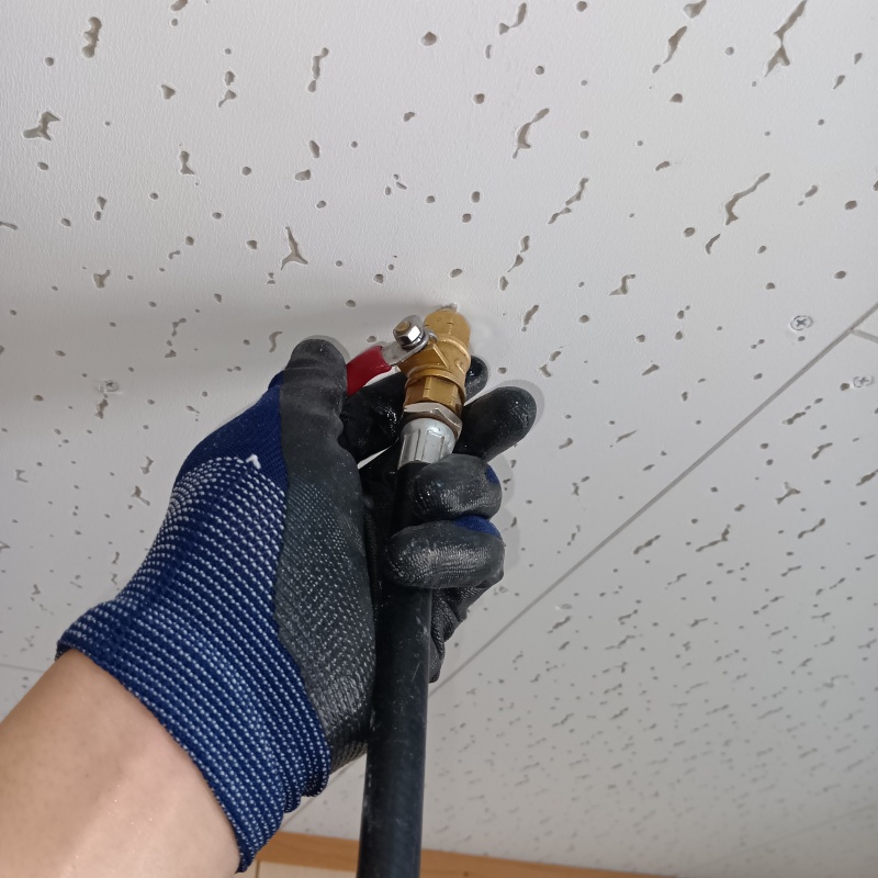 天井にシロアリ駆除剤を注入