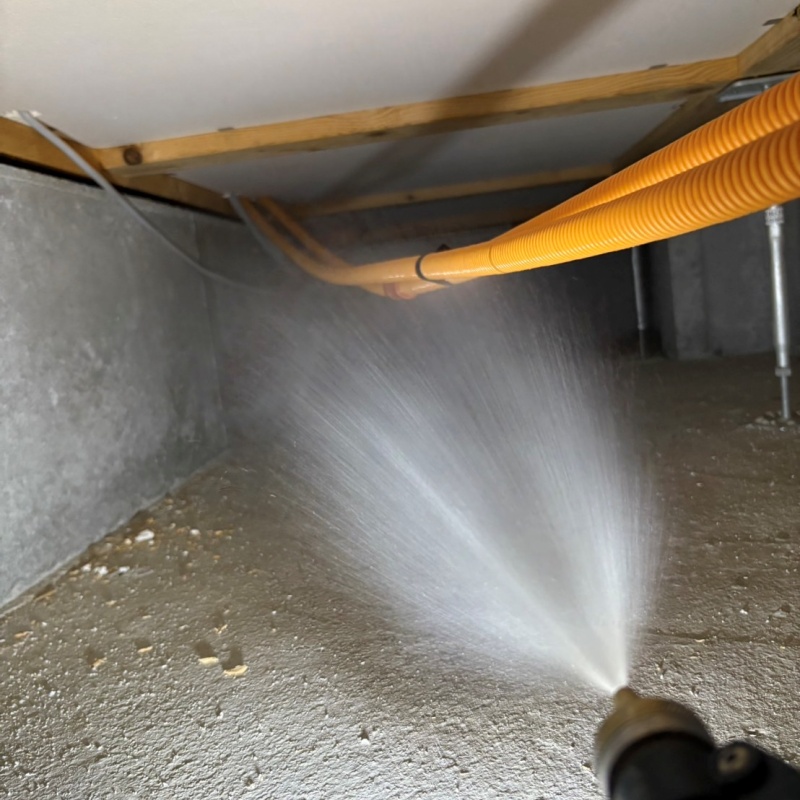 基礎にシロアリ駆除剤を散布