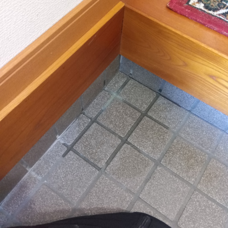 玄関も床にシロアリ駆除剤を注入