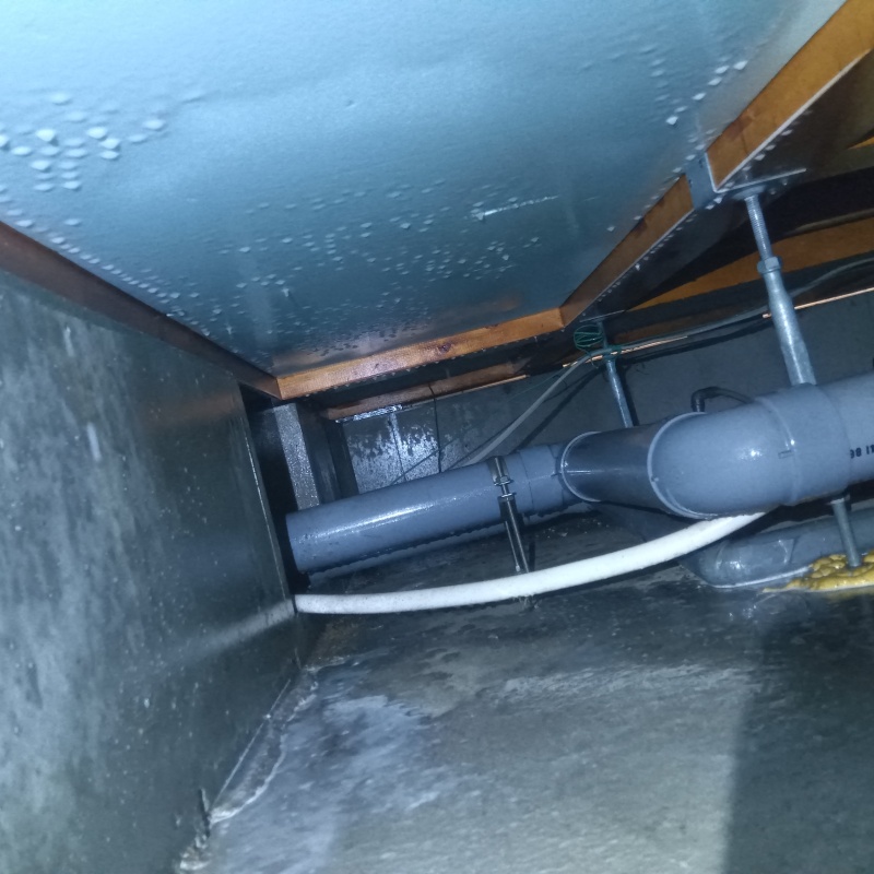 床下の基礎にシロアリ駆除剤を散布
