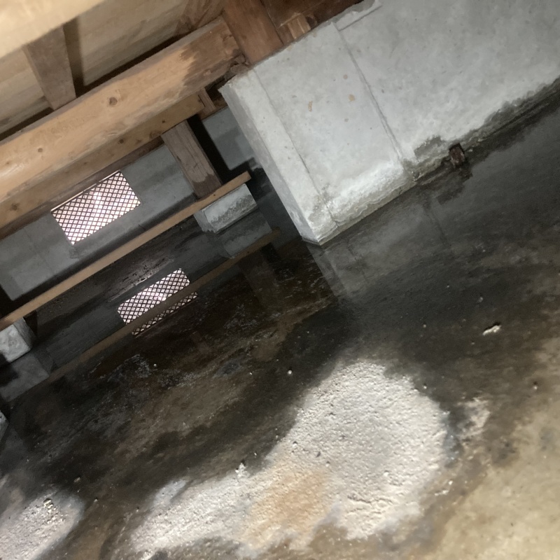 床下の地面に防蟻剤を散布