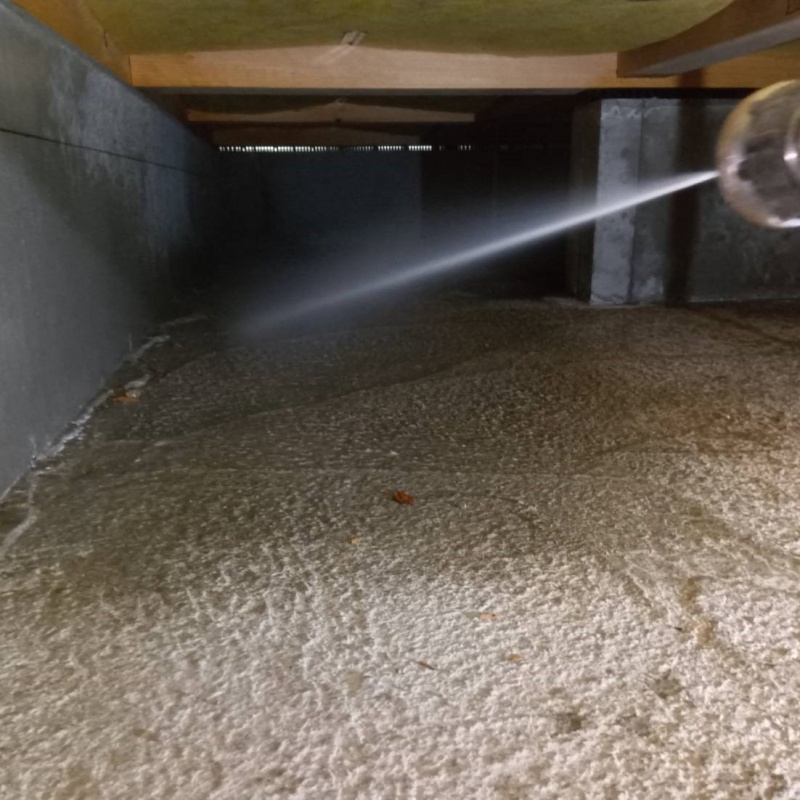 床下の土壌・基礎にシロアリ駆除剤を散布