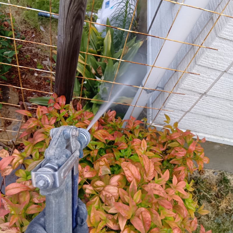 建物の外周に防蟻剤を散布