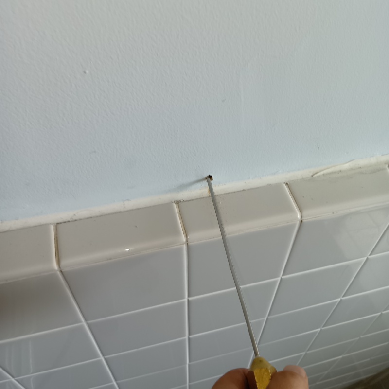 壁にシロアリ駆除剤を注入